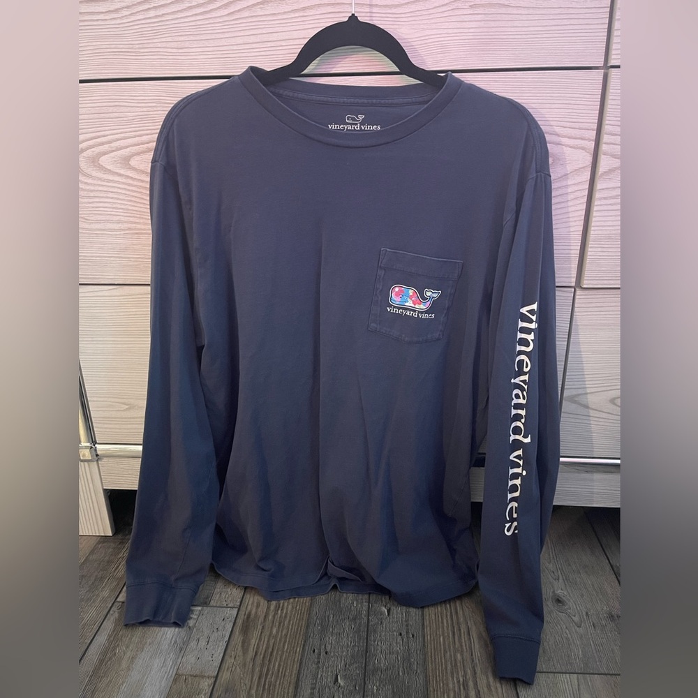 Navy blue long sleeve Vineyard Vines shirt